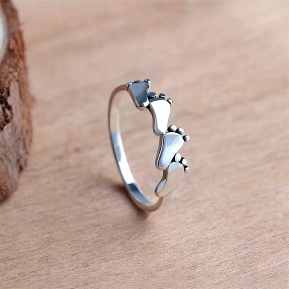 Baby Feet / Footprints Ring #855 - Picture 3 of 8